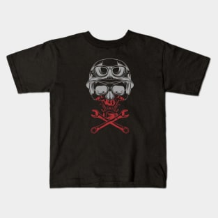 SKULL OF MOTORCYCLE Kids T-Shirt